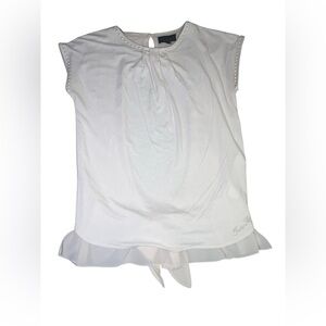 Twin-Set White Blouse with Pearl Details size Medium